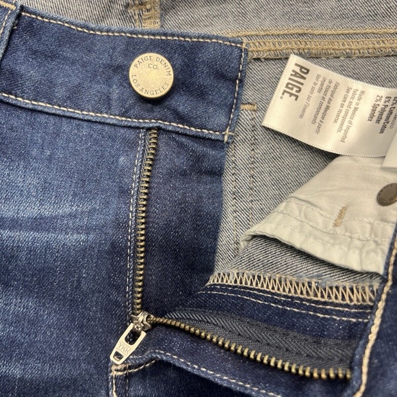 Paige Jeans Women 28 Blue Ultra Skinny Stretch Mildly Distressed Whiskering - Picture 6 of 15